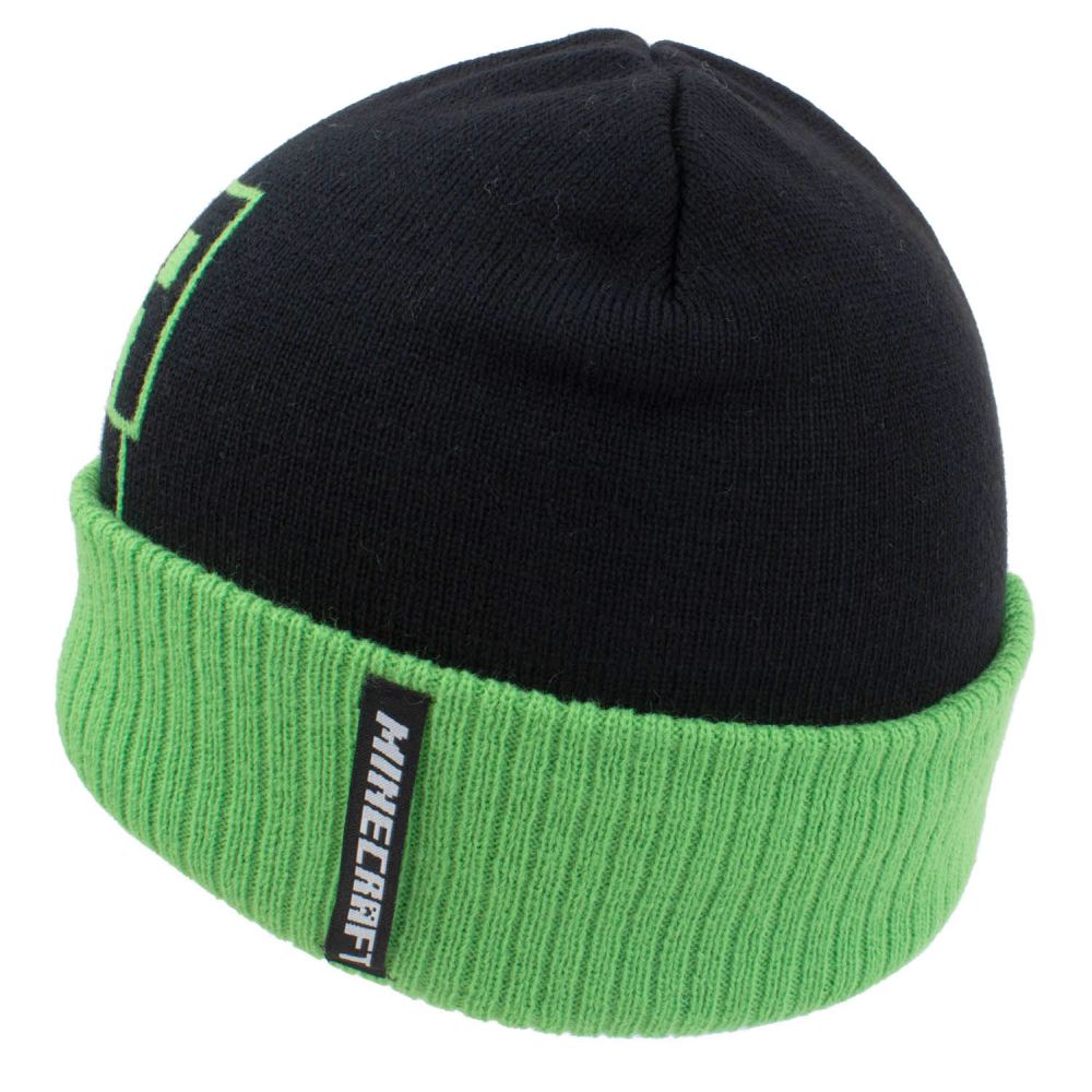 Minecraft - Little Creeper Beanie Muts - Zwart/Groen